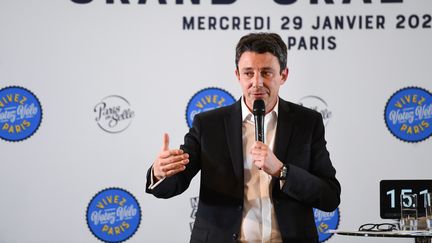 Benjamin Griveaux lors de son "grand oral" sur la thématique du vélo, le 29 janvier 2020, à Paris. (CHRISTOPHE ARCHAMBAULT / AFP)