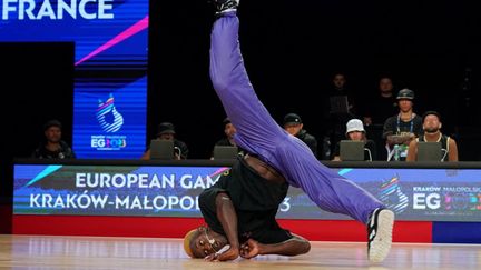 Le "b-boy" français Dany Dann, médaillé d'or lors des Jeux européens en juin 2023. (JANEK SKARZYNSKI / AFP)