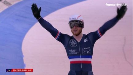 Au terme d'une finale rondement menée malgré un mauvais placement de départ, Sébastien Vigier, déjà sacré sur la vitesse individuelle, réalise le doublé en remportant la médaille d'or du keirin. Melvin Landerneau, au bout d'une belle journée, est bronzé au lendemain de son titre décroché lors du kilomètre.