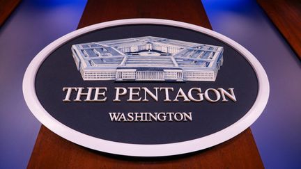 Le logo du Pentagone affiché à Arlington (Etats-Unis), le 28 janvier 2021. (YASIN OZTURK / ANADOLU AGENCY)