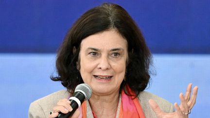 La ministre de la Santé brésilienne, Nisia Trindade, à Brasilia, le 18 septembre 2024. (EVARISTO SA / AFP)