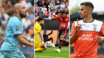 Le Rémois Teddy Teuma, le Rennais Ludovic Blas et le Lorientais Romain Faivre ont livré de solides performances en Ligue 1, le 27 août 2023. (AFP)