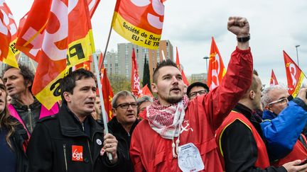 Manifestation de soutien pour les salariés d'Air France jugés après l'épisode de la chemise arrachée