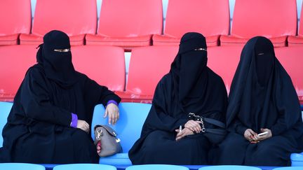 Des femmes regardent une course de chevaux à Riyad (Arabie saoudite), le 11 novembre 2016. (FAYEZ NURELDINE / AFP)