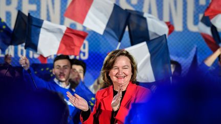 La tête de liste La République en marche, Nathalie Loiseau, le 6 mai 2019 à Caen (Calvados). (DAMIEN MEYER / AFP)