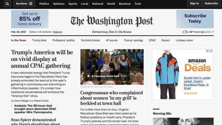 Le site du "Washington Post", le 22 février 2017. (AP/SIPA / AP)