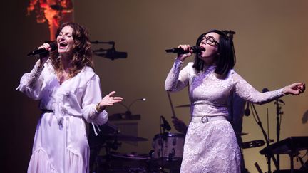 Le duo francais Brigitte (Aurelie Saada et Sylvie Hoarau) en concert a la Salle Pleyel. à Paris. (SADAKA EDMOND/SIPA)