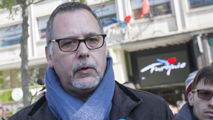 Denis Jacob,&nbsp;secrétaire général du syndicat Alternative police CFDT, en avril 2017. (LEON TANGUY / MAXPPP)