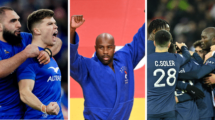 Le XV de France, Teddy Riner et le PSG ont marqué ce week-end de sport. (AFP)