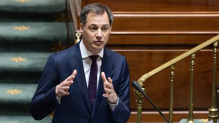 Le Premier ministre belge, Alexander De Croo, le 17 mars 2022 au Parlement fédéral de Bruxelles (Belgique).&nbsp; (BENOIT DOPPAGNE / BELGA MAG / AFP)