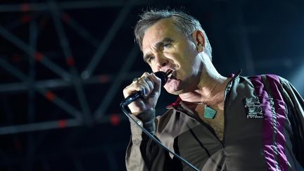 Le chanteur Morrissey, sur sc&egrave;ne &agrave; Rome (Italie), le 13 octobre 2014. (MAXPPP)