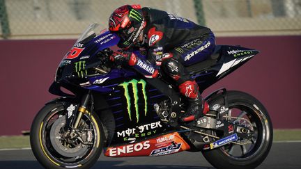 Fabio Quartararo (Yamaha) lors des essais hivernaux de la saison 2021 à Losail, au Qatar, le 6 mars 2021 (GIGI SOLDANO / STDIO)