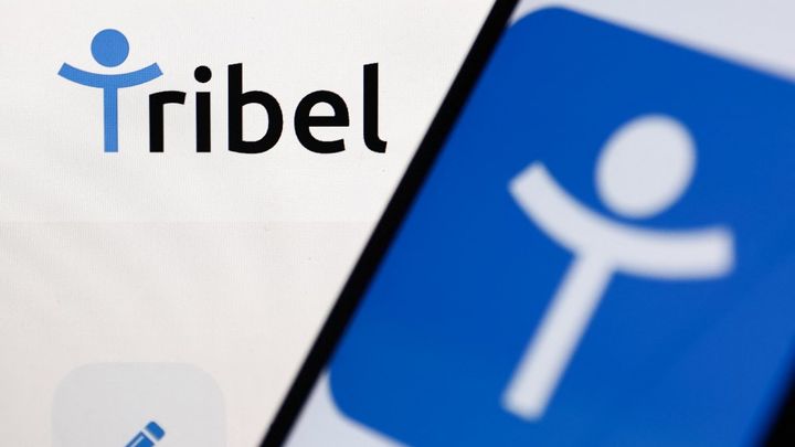 L'application Tribel Social sur un smartphone, le 5 novembre 2022. (JAKUB PORZYCKI / AFP)