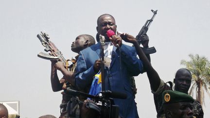 Le pr&eacute;sident centrafricain, Fran&ccedil;ois Boziz&eacute;, prononce&nbsp;un discours d'appel &agrave; l'aide jeudi 27 d&eacute;cembre, &agrave; Bangui (Centrafrique). (REUTERS)