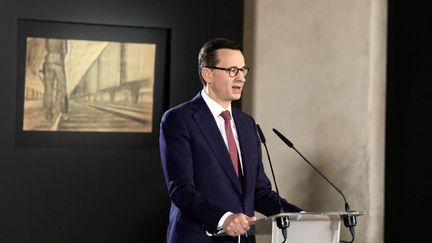 Le Premier ministre polonais Mateusz Morawiecki, le 27 janvier&nbsp;2019 à Auschwitz. (AGENCJA GAZETA / REUTERS)