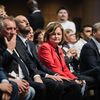 François Bayrou, Stanislas Guérini et Nathalie Loiseau lors du dernier meeting de la liste de LREM pour les européennes, à la Maison de la Mutualité à Paris, le 24 mai 2019.&nbsp; (KARINE PIERRE / HANS LUCAS)
