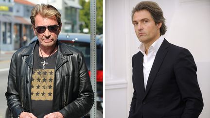 Le chanteur Johnny Hallyday en mai 2010 et son ancien m&eacute;decin St&eacute;phane Delajoux en janvier 2010.&nbsp; (BOUYS / LABAN-MATTEI / AFP PHOTO)