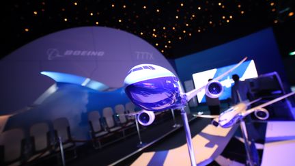 Le stand Boeing&nbsp;lors du 53ème Salon du Bourget 2019 au Bourget à Paris. (NICOLAS ECONOMOU / NURPHOTO / AFP)