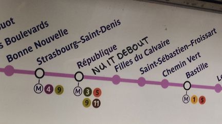  (La station fictive de "Nuit Debout" dans le métro parisien © RF)