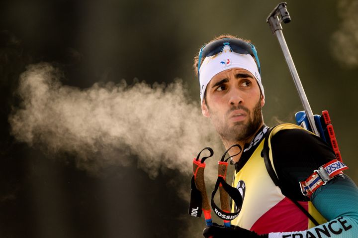 Le biathlète français Martin Fourcade à&nbsp;Pokljuka (Slovénie), le 6 décembre 2018. (ALEXEY FILIPPOV / SPUTNIK)