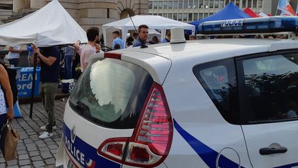 Le stand&nbsp;de La République en marche (LREM) à Lille (Nord), le 31 août 2019.&nbsp; (CAPTURE TWITTER)