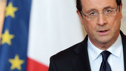 Fran&ccedil;ois Hollande, le 11 janvier 2013 au Palais de l'Elys&eacute;e, &agrave; Paris. (PHILIPPE WOJAZER / AFP)