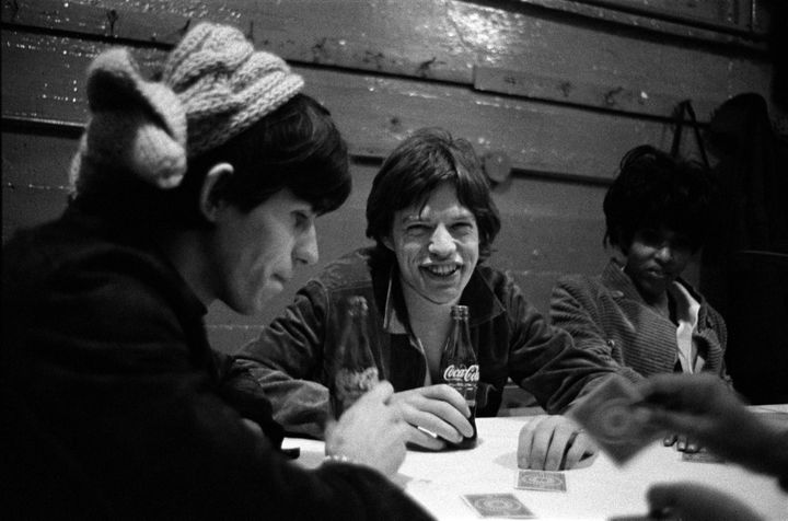 Keith et Mick jouent aux cartes, Etats-Unis 1965.
 (Gered Mankowitz)