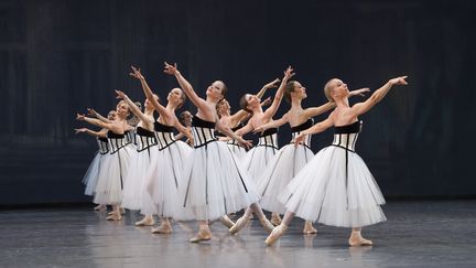 Costumes de Karl Largerfeld pour Brahms - Schönberg Quartet, chorégraphie de George Balanchine. Opéra national de Paris, 2016. (LAURENT PHILIPPE / DIVERGENCE)