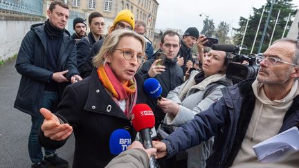 La présidente de la Coordination rurale appelle les agriculteurs à suspendre les blocages, 2024. (MATHIEU PATTIER / OUEST FRANCE / MAXPPP)