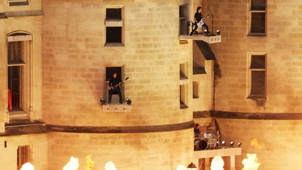 French heavy metal band Gojira performs at the Conciergerie during the opening ceremony of the 2024 Olympic Games in Paris, France, July 26, 2024. (ZHANG YUWEI/POOL)