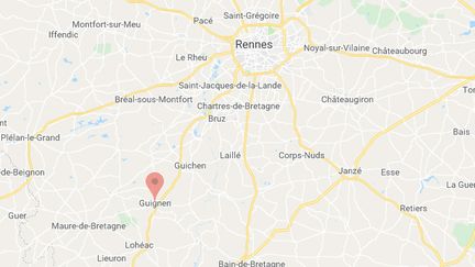 Les gendarmes ont arrêté l'homme à hauteur de Guignen (Ille-et-Vilaine), sur la route qui relie Rennes à Redon. (GOOGLE MAPS)