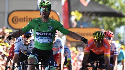 Peter Sagan, vainqueur de la 5e étape du Tour de France 2019 avec le maillot vert sur ses épaules (JEFF PACHOUD / AFP)