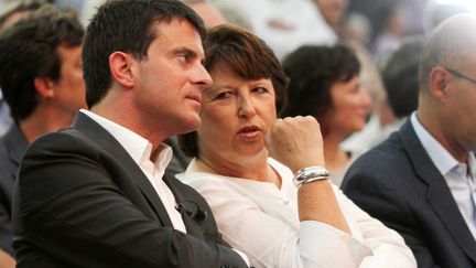 Selon "Le Parisien" du 18 ao&ucirc;t 2012, Matrine Aubry n'a pas aim&eacute; la m&eacute;thode de Manuel Valls concernant le d&eacute;mant&egrave;lement de deux camps de Roms &agrave; Lille.&nbsp; (HALEY / SIPA)