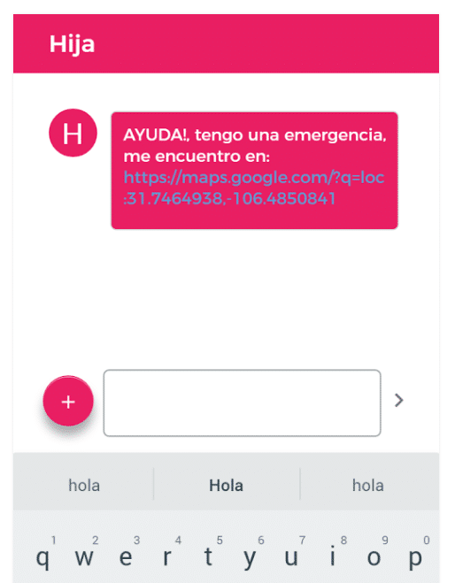 L'application "No estoy sola", lancée au Mexique. (CAPTURE D'ÉCRAN)