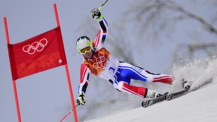 Alexis Pinturault lors du slalom g&eacute;ant dans l'&eacute;preuve de ski alpin, des Jeux olympiques d'hiver &agrave; Sotchi (Russie), le 19 f&eacute;vrier 2014. ( AFP )