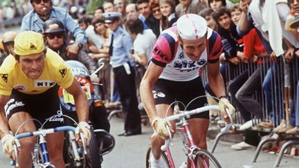 Bernard Hinault (maillot jaune) et Joop Zoetemelk sur le Tour de France 1979 (AFP)