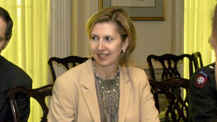 Mira Ricardel, l'une des principales conseillères à la Sécurité nationale de la Maison Blanche, lors d'une meeting au Pentagone, à Washington (Etats-Unis), le 9 octobre 2003. (REUTERS)