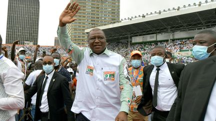 Hamed Bakayoko au stade Félix Houphouët-Boigny, le 22 août 2020 à Abidjan, pour assister à l’investiture du président Alassane Ouattara par son parti au pouvoir en tant que candidat à la présidence.&nbsp; (ISSOUF SANOGO / AFP)