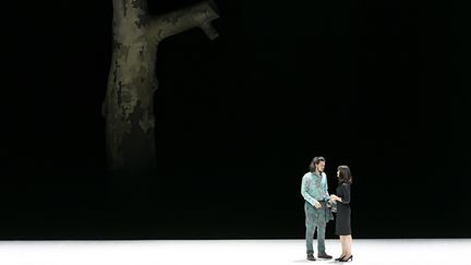 Andre Schuen (Guglielmo) et Marianne Crebassa (Dorabella) pendant la répétition de&nbsp;"Cosi fan tutte" de Wolfgang Amadeus Mozart, jouée au Festival de&nbsp;Salzbourg. (BARBARA GINDL / APA)