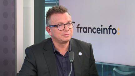 Cyril Chabanier, président de la CFTC, le 15 mars 2023. (FRANCEINFO / RADIO FRANCE)