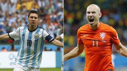 &nbsp; (Lionel Messi et Arjen Robben, héros de la demi-finale ? © Reuters/Darren Staples et Sergio Moraes)