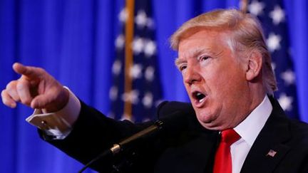 Donald Trump pendant sa première conférence de presse comme président élu à New York, le 11 janvier 2017. (REUTERS  - Shannon Stapleton)