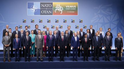 Les représentants des 31 états membres de l'Otan à Vilnius le mardi 11 juillet 2023. (LUDOVIC MARIN / POOL)