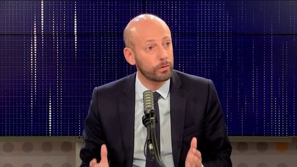 Stanislas Guerini,&nbsp;délégué général de LREM était l'invité du "8h30 franceinfo", vendredi 8 octobre 2021. (FRANCEINFO / RADIOFRANCE)