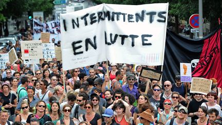 Les intermittents manifestent le 16 juin 2014 à Marseille
 (BORIS HORVAT / AFP)