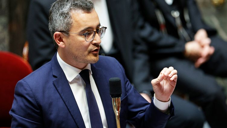 Interior Minister Gérald Darmanin, May 9, 2023 at the National Assembly in Paris.  (GEOFFROY VAN DER HASSELT / AFP)