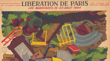 Jeu pour enfants consacré à la Libération de Paris – Les barricades (19-25 août 1944) : planche d’images à découper dessinées par Roland Forgues (1944) (Archives de Paris)