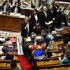 Le ministre de l'Intérieur, Gérald Darmanin, à l'Assemblée nationale, le 19 décembre 2023. (JULIEN DE ROSA / AFP)