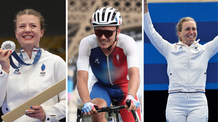 Camille Jedrzejewski, Valentin Madouas et Lisa Barbelin. (AFP)