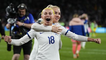 L'Anglaise Chloe Kelly, auteure du tir au but victorieux lors du huitième de finale contre le Nigéria, le 7 août 2023. (JOSE BRETON / AFP)